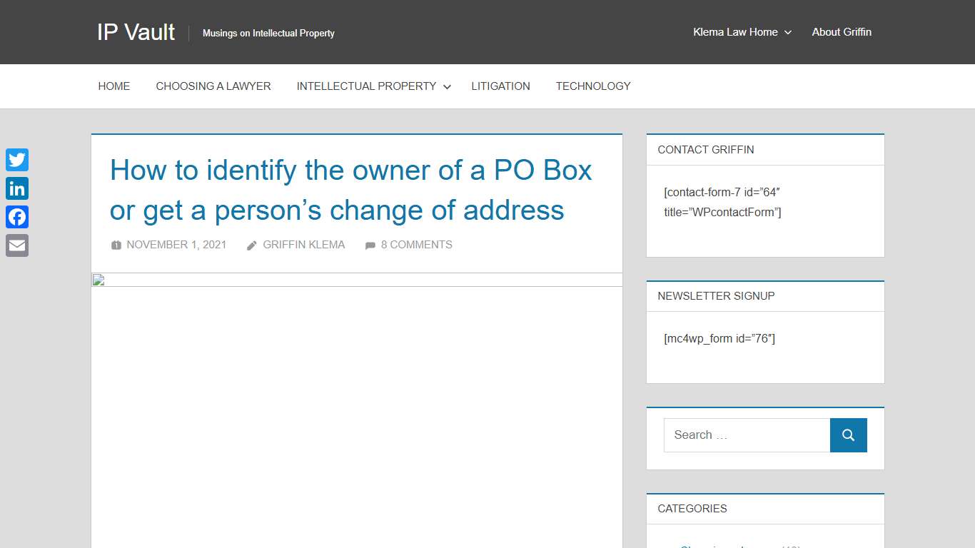 How to identify the owner of a PO Box or get a person's change of address — IP Vault